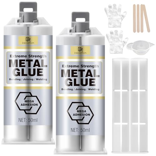 Metallkleber Extra Stark für Metall, Edelstahl & Gusseisen - 2 Komponenten Kleber Epoxidharz 100ml - Flüssigmetall Kleber zum Schweißen & Reparieren, Hochfester Klebstoff für Kunststoff, Holz, Keramik