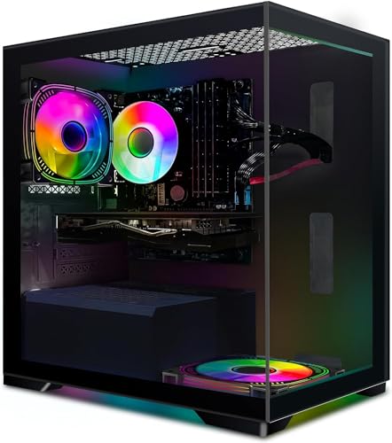 STGsivir Gaming PC, Core i7 bis zu 3.9 GHz, Radeon RX 580 16 GB GDDR5, 16 GB RAM, 512 GB SSD, WiFi 600M, BT 5.0, RGB-Lüfter x 2, W10H64, Gamer PC Computer Desktop Rechner