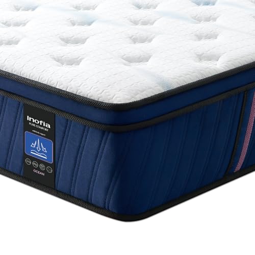 Inofia Matratze 100 x 200 cm Ocean-Taschenfederkernmatratze H2/H3, Hohe 30cm mit 7-Zonen-Einzeltaschenfedern Memory Foam und 3D-Luftungstechnologie für erholsamen Schlaf, 100 Nächte Probeschlafen