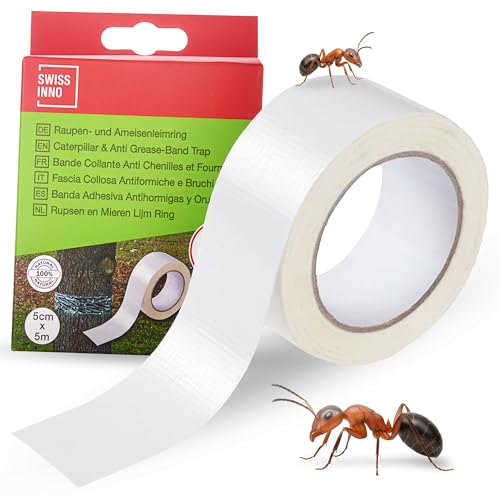 SWISSINNO Leimringe Selbstklebend -Ameisen Baumschutz - Baum Klebeband Gegen Ameisen - Ameisenband für Bäume - Natürlicher Schutz für Bäume - 1 Klebebänd: 5m x 5cm