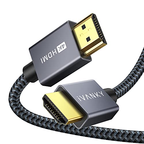 4K HDMI Kabel 2Meter, iVANKY Highspeed HDMI Kabel 4K@60Hz 18Gbps Nylongeflecht Vergoldete Anschlüsse mit Ethernet, ARC, HDR, 3D, UHD Kompatibel mit HDMI 2.0/1.4, Blu-ray/PS4/PS5/Xbox Serie X/Switch