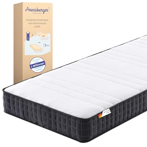 Arensberger Lara Federkernmatratze 180x200 cm - 19cm Höhe - Matratze mit Schaumstoff Schicht - H2 H3 Mittelfest – 7 Zonen - Taschenfederkern - Liegekomfort