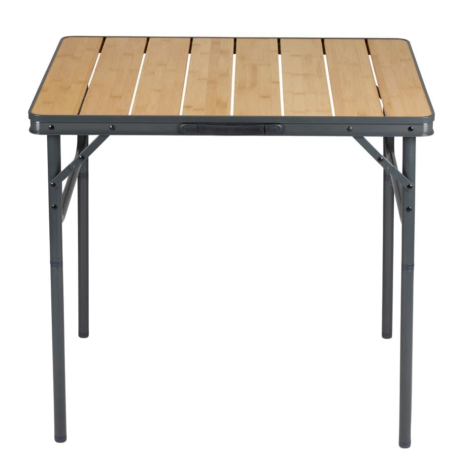 Edco Campe Active Campingtisch Klappbar – Klapptisch – Gartentisch – Klapptisch Camping– Tisch – Höhenverstellbar – 75 x 55 x 31 – 71 cm – Bambus und Aluminium