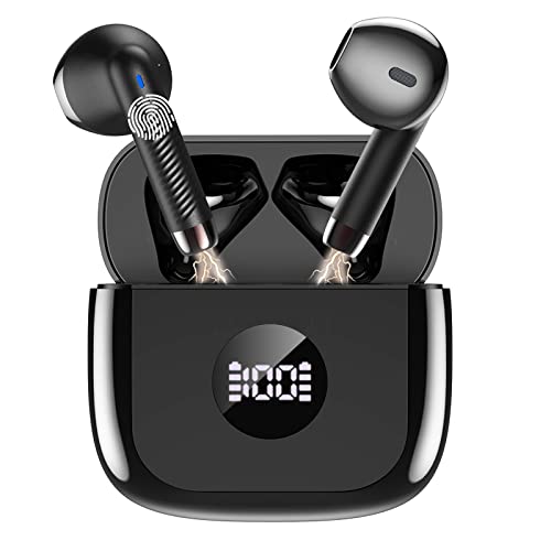 Bluetooth 5.3 Kopfhörer Kabellos, Wireless Kopfhörer mit HiFi Stereo Sound Integriertem Mic, Noise Cancelling Earbuds, 40 Stunden Akkulaufzeit, IP7 wasserdicht, LED-Anzeige Mini Sport in Ear Kopfhörer