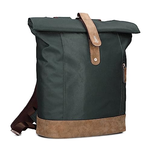 Rolltop-Rucksack Olli O24 Tagesrucksack 15 Liter wasserabweisend strapazierfähig im Canvas-Stil als Schulrucksack & Laptop-Rucksack geeignet für Teenager Damen & Herren (pine)