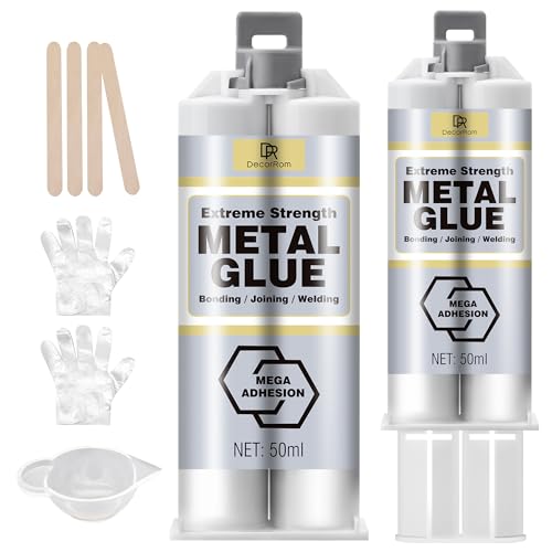 Metallkleber - 100ml 2 Komponenten Epoxidharz Kleber Extra Stark Metallkleber zur Verklebung von Metall, Edelstahl, Kunststoff, Holz, Keramik - Flüssigmetall Schweißkleber zum Reparieren, Gusseisen