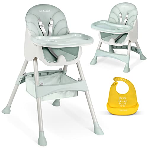Ricko Kids Hochstuhl Baby, Kinderhochstuhl mit Tablett für essen, Baby essen Stuhl, Hochstuhl Klappbar, Baby Hochstuhl ab Geburt, Einfach zu Reinigen, 83x60x110 cm Grün