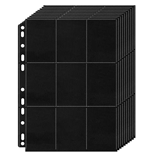 PALUDO 900 Pockets Sammelkarten Hüllen Schwarz, 50 Seiten Pro 18-Pocket Pages Leere Sammelalbum Sammelmappe, Kartenfolien Kartenhüllen, Taschen Sammelkarten Folien für Eine Vielzahl von Ringbücher