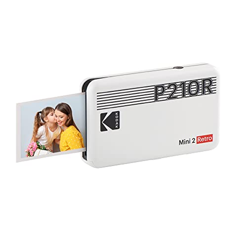 KODAK Mini 2 Retro 4PASS Mobiler Fotodrucker (5,3x8,6cm) - Weiß