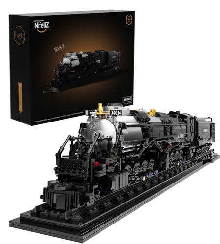 Nifeliz Zug Big Boy Retro Dampflok Klemmbausteine Set, Lokomotive Modell mit Schienen Bauspielzeug, Zug Eisenbahn Geschenk für Erwachsene und Jungen (1818 Teile), NF10263
