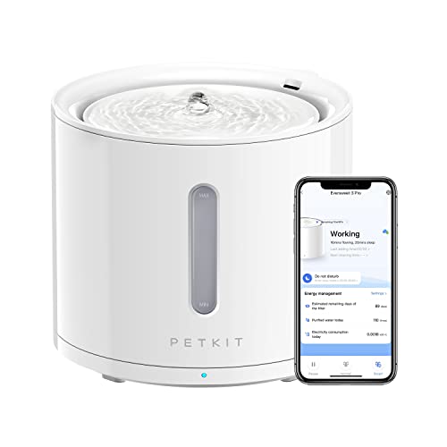 PETKIT Automatische Intelligenter Trinkbrunnen für Katze und Hund, Drahtlose Wasserpumpe,2L Sichtbarer Wasserstand mit Filter,App-gesteuert, Ultraleise