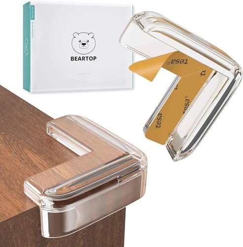 BEARTOP Eckenschutz kristallklar, rückstandslos entfernbar, unauffälliger Babyschutz für Tischkanten, Möbelecke, Eckschutzkanten und mehr