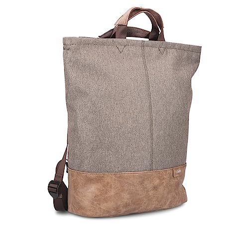 Zwei Rucksack-Tasche Olli OR140 Shopper 10 Liter strapazierfähig wasserabweisend, hochwertige Qualität, gepolstertes Laptopfach + Schlüsselring, Rucksack & Schultertasche 2in1 (wood)