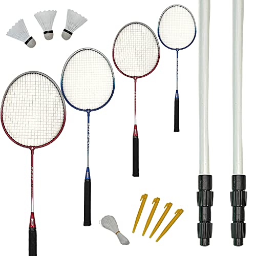 Best Sporting Badminton-Spiel Garnitur mit Netz, Mehrfarbig, 172 cm