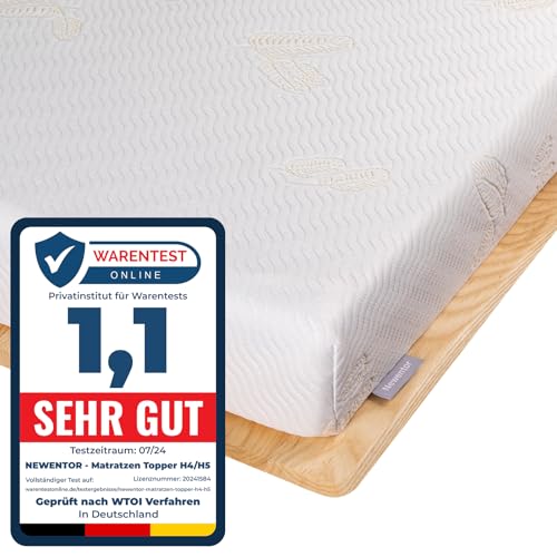 Newentor® Matratzen Topper 120x200cm H4 H5 Hart, Matratzentopper 120x200 Gel Boxspringbett Schlafsofa, Mattress Topper 120x200 Bett Gelschaum Bezug Kaltschaum 7CM Höhe