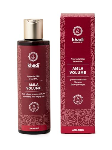 khadi AMLA VOLUME Ayurvedisches Shampoo, 100% natürlich, silikon- & sulfat-frei, Kraftvolles Haar & Volumen durch starke Haarwurzeln, fördert Haarwachstum, Vegane Haar-Pflege, Naturkosmetik 200ml