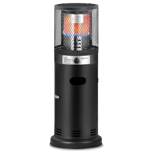 BIGHORN Terrassenheizer Gas Heizung Outdoor Zylinder Heizung BIGHORN Gas Patio Heizung Portable Propan Patio Heizung Transporträder Umkippsicherung 6 KW Outdoor Commercial Patio Heizung