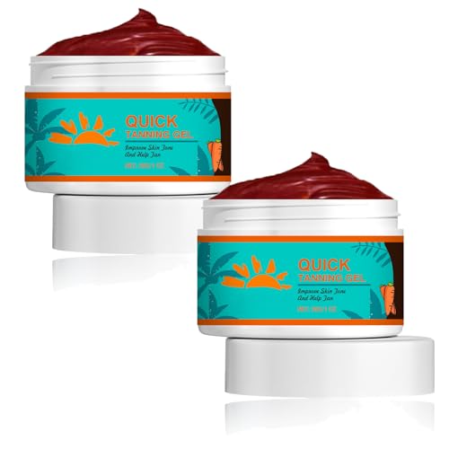 2 Stück Intensive Tanning Gel - Selbstbräuner Bräunungscreme Korper & Gesicht - Feuchtigkeitsspendend Bräunungsbeschleuniger - Bräunungsgel für Haut Bräunung - Intensivbrunungsgel Bräunen Körperlotion
