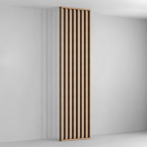 MARBET DESIGN Raumteiler Lamellenwand 275x58cm MDF Raumtrenner Trennwand - freistehende Holzlamellen Innendekoration - Moderne Raumgestaltung Lamellen-Sichtschutz (Saragossa Eiche)