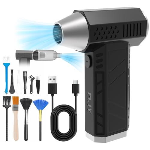 MJY 180000 U/min 2 in 1 Elektrische Staubgebläse Druckluftspray,7600mah Akku 4-Gang einstellbar Compressed Air Duster Mit LED Laterne für Autostaubsauger PC Reinigungsset,Sofa