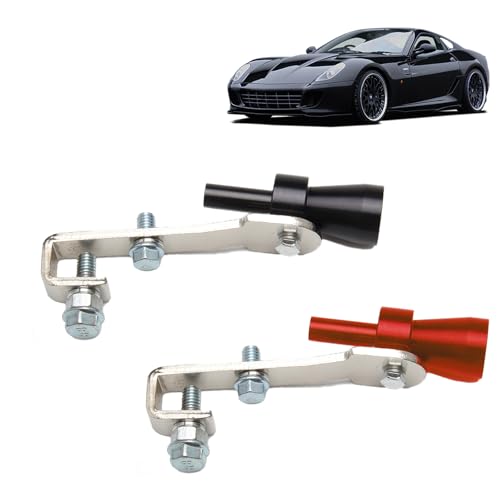 2 Stück Auspuff Sound Booster Auspuff Verstärker Auspuff Pfeife Größe S Auspuff Lauter Machen Soundgenerator Auto Autos Endrohr Schalldämpfer für Alle Fahrzeuge（Rot+Schwarz）