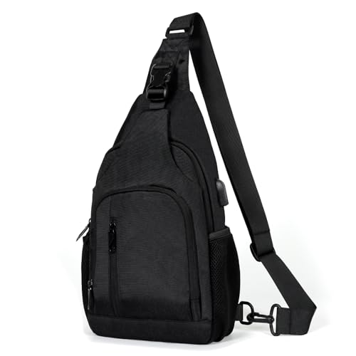 TAN.TOMI Brusttasche Herren, Sling Bag Herren, Schultertasche Herren Verstellbare Schulter, Wasserfest Umhängetasche Herren, Crossbody Bag für Männer Outdoor-Sportarten Wandern Radfahren