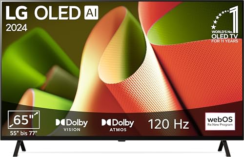 LG OLED65B49LA TV 65' (165 cm) OLED Fernseher (α8 4K AI-Prozessor, webOS 24, Dolby Vision, bis zu 120Hz) [Modelljahr 2024]