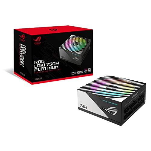 ASUS ROG Loki SFX-L 750W Platinum (Vollmodulares Netzteil, 80+, Lambda A Zertifiziert, 120mm PWM ARGB Lüfter, Aura Sync, ATX 3.0 kompatibel, PCIe 5.0 bereit)