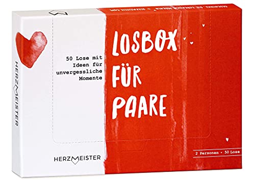 Losbox für Paare - Das Geschenk für unvergessliche Momente - 50 Lose mit Ideen für Spiel, Spaß & viel Liebe - Überraschung zum Geburtstag & Jahrestag für Mann, Frau, Partner, Freund & Freund