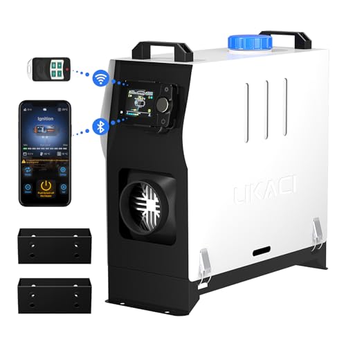 LIKACI Diesel Heizung 5KW-8KW 12V/24V Diesel Luft Auto Parkplatz Heizung mit Bluetooth APP Steuerung, aufgerüstete LCD Schalter Anzeige und Fernbedienung für schnelle Heizung, für Wohnmobil, Garage