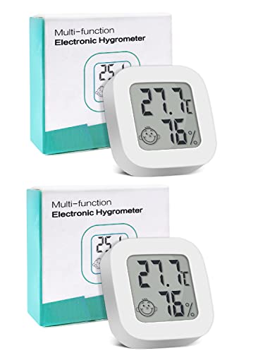 Mini Digital Thermometer Hygrometer Indoor Thermo-Hygrometer Feuchtigkeitsmesser ℃ / ℉ Funktion - 2 Stücke