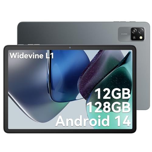 Blackview Tab60 WiFi 10 Zoll Tablet Android 14, 12GB RAM+128GB ROM, 1280 * 800 HD, Widevine L1, 5100mAh, Dual Kamera 5MP+8MP, BT 5.2, GMS, Type C, PC Tablet, 5G WiFi