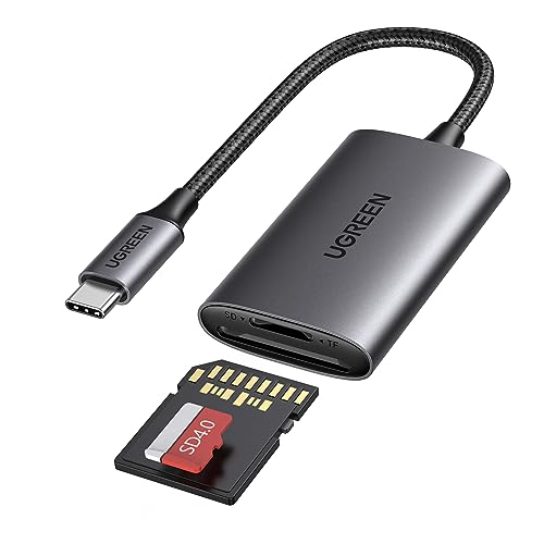 UGREEN USB C 312MB/S Kartenleser SD 4.0 Kartenleser USB C Card Reader USB C Micro SD Adapter Aluminium kompatibel für iPhone 16 Serie, Galaxy S24, iPad Pro,MacBook Pro,Surface pro/Surface Book usw.