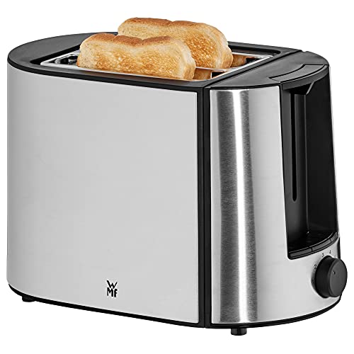 WMF Bueno Pro Toaster Edelstahl, Doppelschlitz Toaster mit Brötchenaufsatz, 2 Scheiben, 6 Bräunungsstufen, 870 W, edelstahl matt