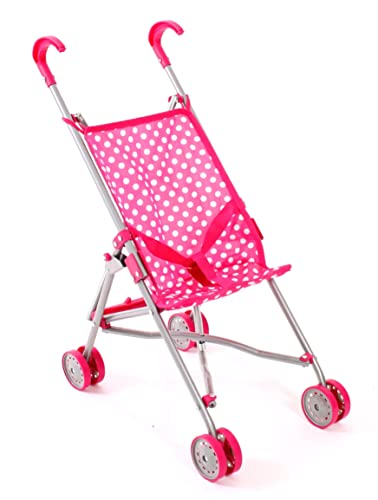 Bayer Chic 2000 Puppenbuggy Funny, Puppenwagen, Mini-Buggy, Dots Pink, 600-11