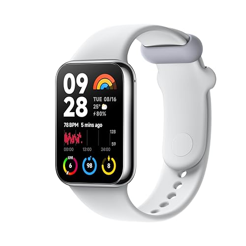 Xiaomi Smart Band 8 Pro Fitness-Tracker, 1,74' AMOLED Display, bis 20 Tage Akku, 5ATM, SpO2 Tracking, Schlaf-und Pulsüberwachung, 150+ Trainings Modi, Schrittzähler, Silber/Grau