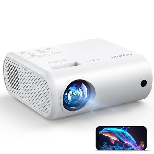 Mini Beamer 4K Projektor Tragbarer 17000 Lux für Smartphone, unterstützt kabelgebundene Bildschirmspiegelung, kompatibel mit TV-Stick/Windows/iOS/Android/HDMI/USB (17 * 13 * 7 cm)