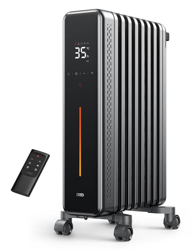 Dreo Ölradiator Energiesparend, 2000W Elektroheizung mit 9 Rippen, 3 Heizstufen, 4 Modi, 24h Timer, Überhitzungs-Kippschutz, Leiser Radiator Heizung Elektrisch mit Thermostat, OH521