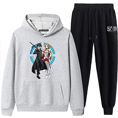 acsefire Sword Art Online Anime Print Hoodie Sets Sweatshirt Anzug Freizeithose Langarm Sport Yuuki Asuna Cosplay Hoodie Sets