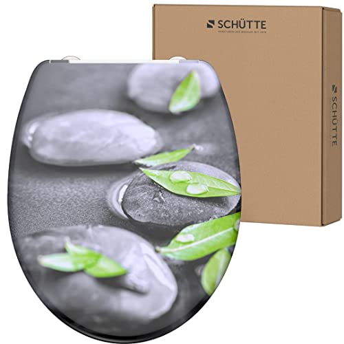 Schütte WC-Sitz STONES mit Absenkautomatik, Toilettendeckel mit Motiv und Schnellverschluss für die Reinigung, Duroplast Klodeckel (max. Belastung der Klobrille 150 kg)