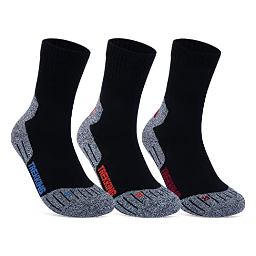 3 Paar Sportsocken Herren Damen Laufsocken Funktionssocken Wandersocken Stoßabfedernd 16101 WP (Farbmix 43-46)