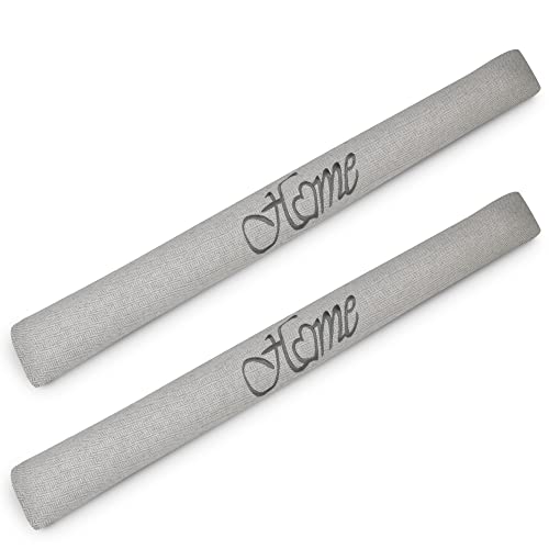 Beautissu 2er Set Zugluftstopper 90 cm lang Tuuli HO - Windstopper als Türvorleger, Haustür Rolle und Kälteschutz Luftstopper - Luftzugstopper Home Zugluft Stopper in Hellgrau