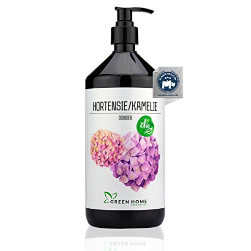 GREEN HOME LOVE NATURE® 1L Hortensiendünger flüssig mit hohem Nährstoffgehalt - nachhaltiger Pflanzendünger einfach zu dosieren - Made in Germany