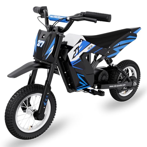 RCB TECH R9X Elektro Motorrad Kinder, Elektromotorrad mit Leistungsstarker Motor, 3 Geschwindigkeitsmodus, Max 25km/h，Reichweite 15KM, 12 Zoll Luftreifen, Moto Crossbike Kinder ab 3-12Jahren