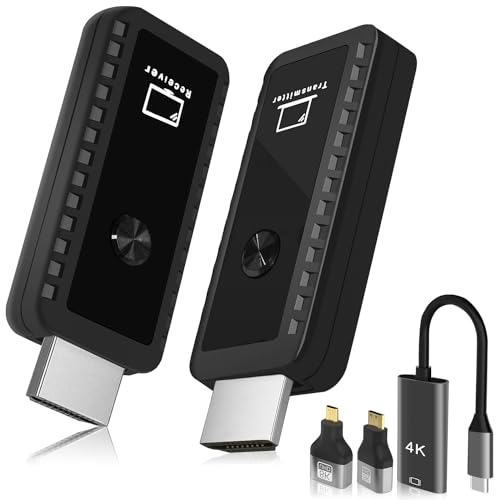 Wireless HDMI Transmitter and Receiver, 1080P HDMI Ohne Kabel für Streaming von Video Audio, 2.4/5G HDMI Extender Funkübertragung für Laptop/PC/Kamera zum Monitor/Projektor/TV