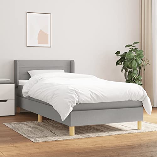 Juroupi Boxspringbett mit Matratze Betten Matratze Bett Mit Matratze Boxspringbett Mit Bettkasten Hellgrau 100x200 cm Stoff - 3130329