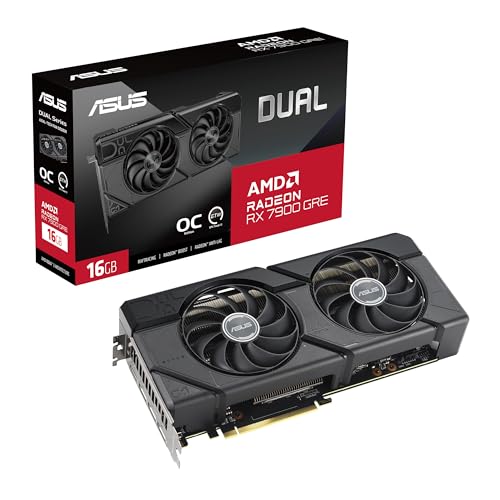 ASUS Dual Radeon RX 7900 XTX OC Edition 24GB GDDR6 Gaming Grafikkarte (AMD Radeon RX7900 XTX, PCIe 4.0, 1x HDMI 2.1, 3X DisplayPort 2.1, DUAL-RX7900XTX-O24G)