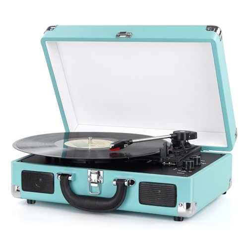 DIGITNOW! Plattenspieler aus Vinyl, 3 Geschwindigkeitsstufen, mit integrierten Lautsprechern, Vinyl auf MP3, USB, Retro-Konverter