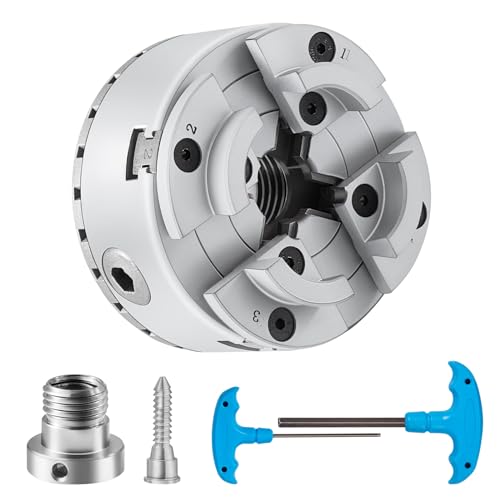 VEVOR KP96 Drehbankfutter 4-Backen φ96mm Backenfutter aus 45# Klemmbereich 32–70mm Spannfutter-Innengewinde M33 x 3,5 TPI Drehbank Ausrichtungsgenauigkeit ≤0,3mm Drechselfutter Drehmaschinenfutter