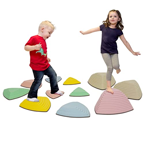 Balanciersteine für Kinder, Rutschfeste Stapelsteine Balanciersteine für Innen und Außen, Kinder Gartenspielzeug zur Förderung von Balancev Koordination 11 Stück